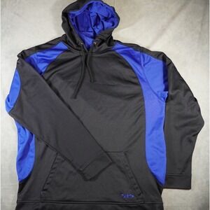 Boombah Hoodie Pullover Sweatshirt Men's XL Logo Black Blue Pockets style 868